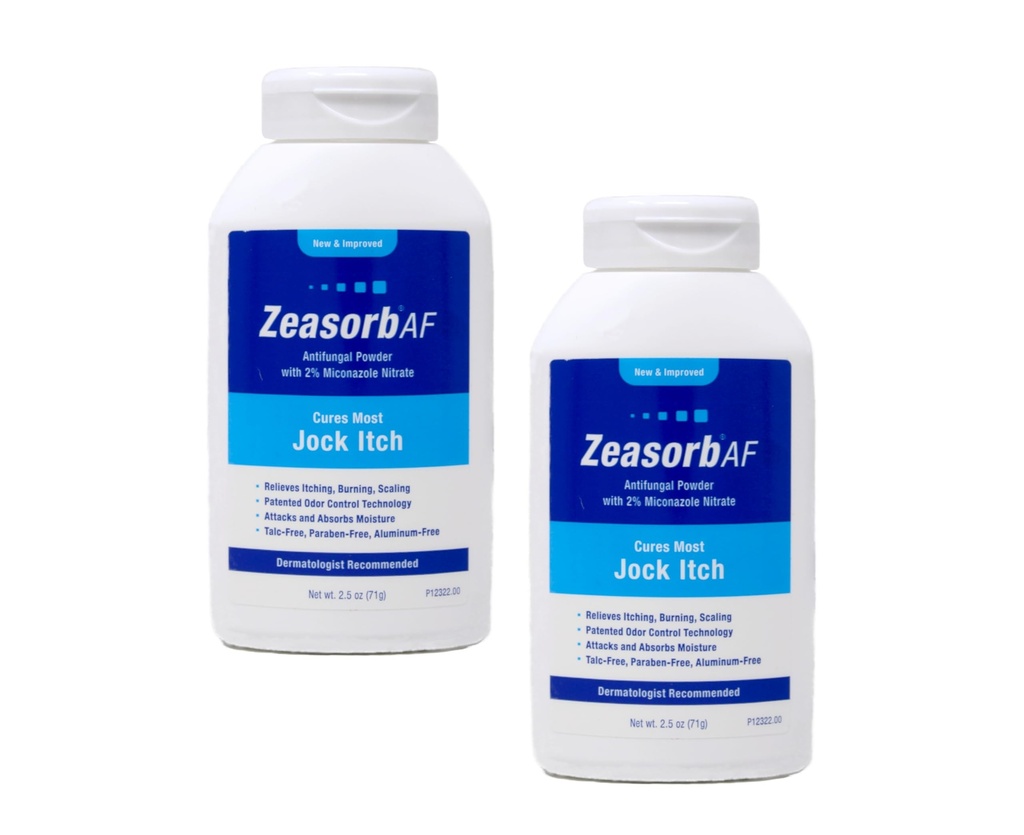 Zeasorb- AF Super Absorbent Treatment Powder for Jock Itch 2,5 Ounce (pakke med 2)