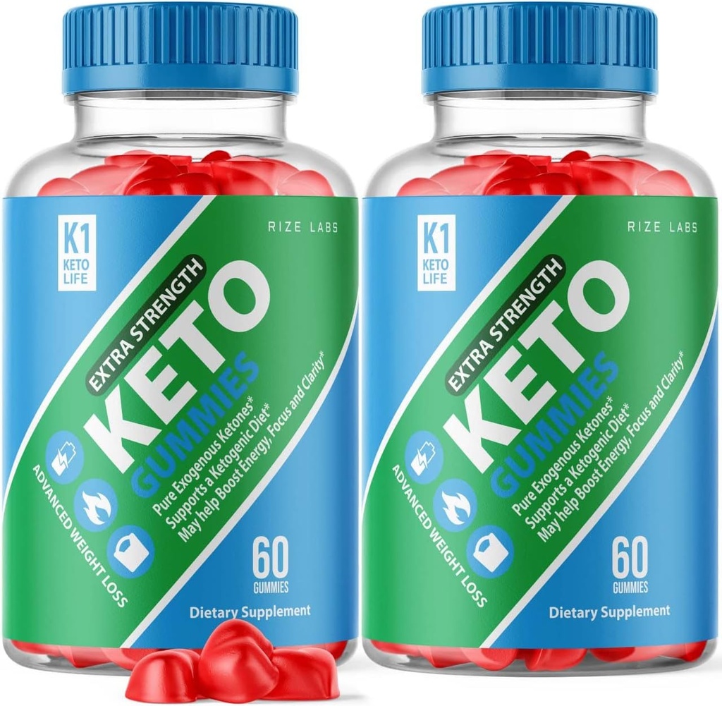rize labs - K1 Keto Life Gummies Advanced Extra Strength (120 Gummies) (pakke med 2)