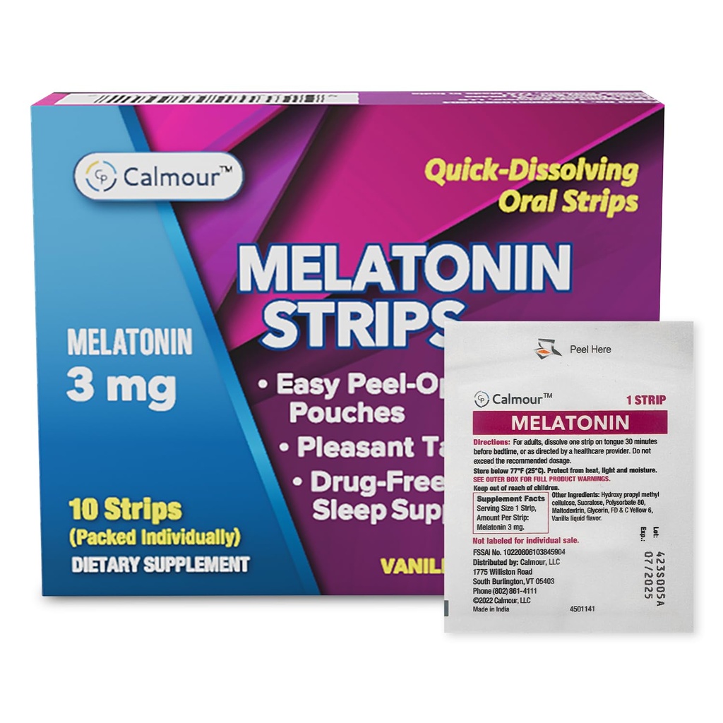 10 Oral dvalestrips • 124; Quick- Opløsning 3mg Melatonin Strip • 124; Works Hurtigere end gummies • 124; Afslapning Napping Kosttilskud • 124; Den ultimative sovende hjælp til bedre hvile og øje sundhed