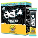 GHOST Hydration Pakninger, Lemon Crush, 24 sticks, Electrolyte Powder - Drink Mix Supplement med Magnesium, Kalium, Calcium, C-vitamin - Vegansk Friendly, Fri for Soja, Sukker & Gluten