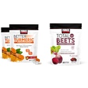 Kraftfaktor Bedre gurkemeje 120 Soft Chews & Total Beets 60 Soft Chews Bundle til fælles og hjerte sundhed