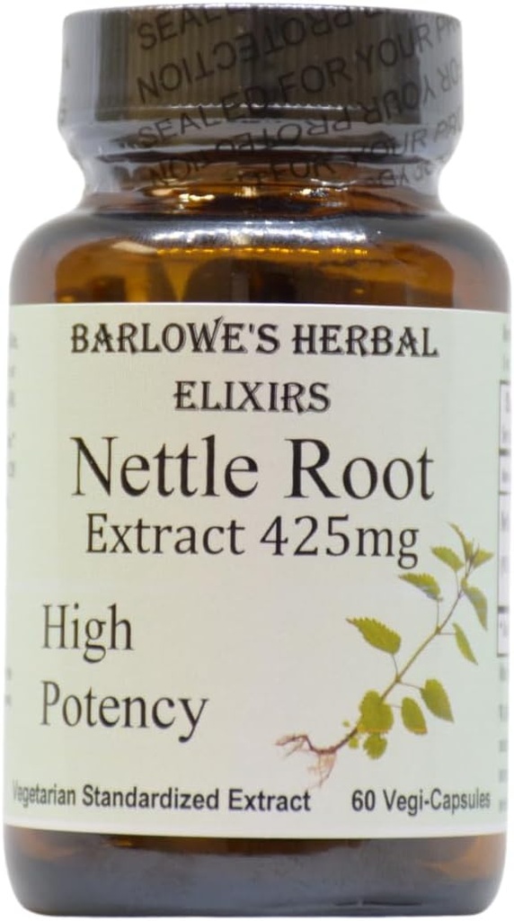 Barlowe 's Herbal Elixirs Nettle Root Extract øb 124; Urtica Dioica med 95% 3,4-Divanillyltetrahydrofuran