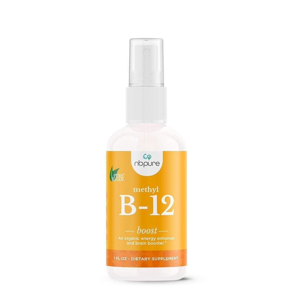 nbclean Organic & Vegan Vitamin Methyl B12 Spray - Natural Energy, Mood, & Nerve System Support til kvinder, Mænd, Kids - 500mcg flydende methylcobalamin Per Spray