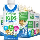 Orgain Organic Kids Nutritional Protein Shake, Vanilla, Sunde Kids Snacks, 8g Dairy Protein, 3g Fiber, 22 Vitamin & Minerals, Ingen Soja ingredienser, Gluten Free, Non- GMO, 8.25 Fl Oz (Pack of 12)