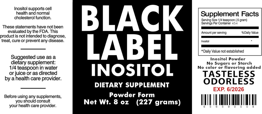 Generisk Sort Label Inositol, 2,19 Pund (pakke med 1)