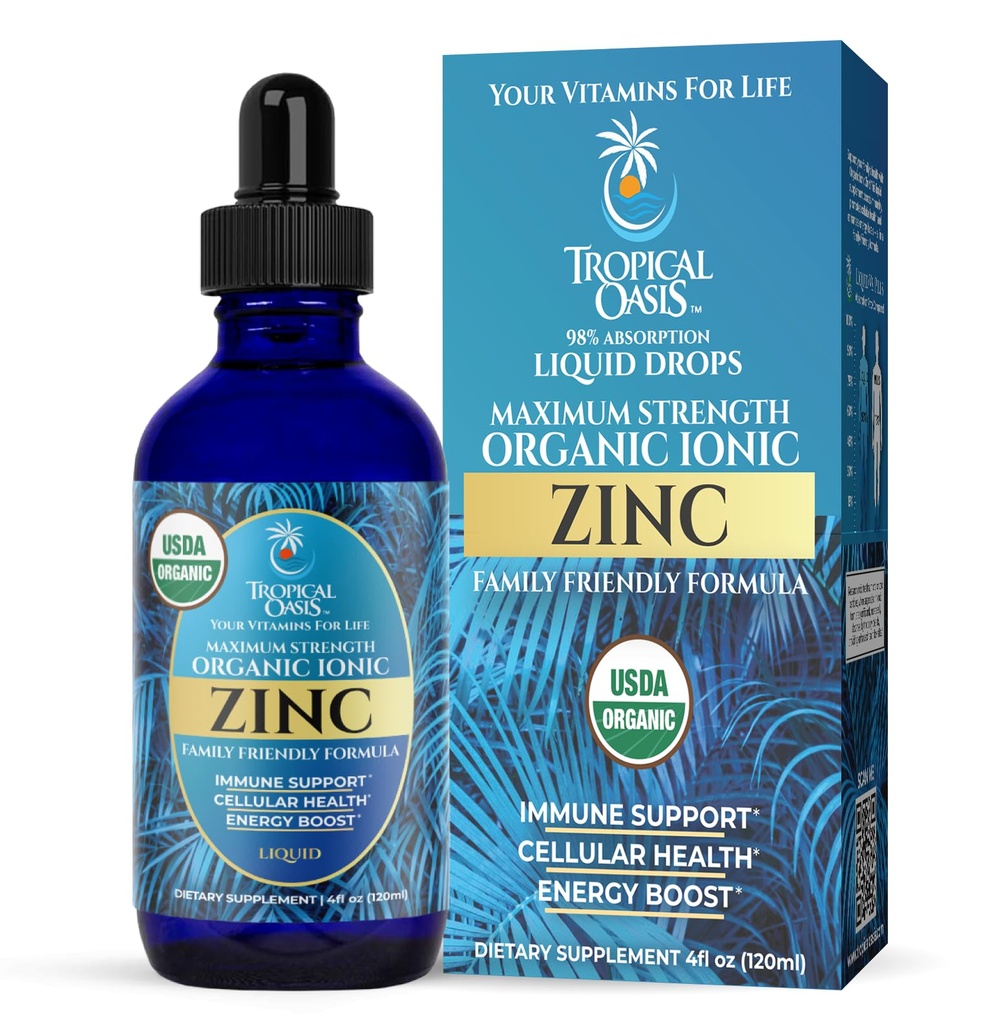 USDA Organic Ionic Zinkdråbere til mænd, kvinder & børn