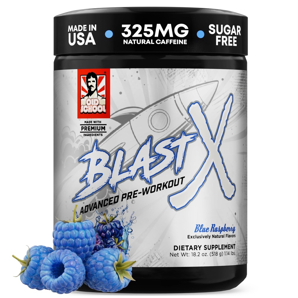 Gammel skole Labs Budd124; Blast X Advanced Pre Workout Powder, Intense Energy Booster Fortræning for mænd og kvinder