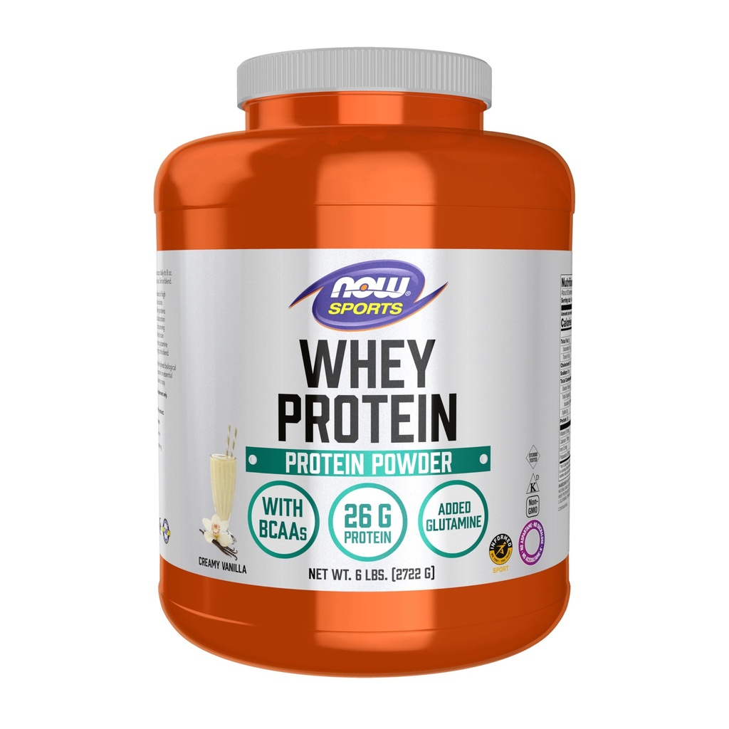 Now Sport Nutrition, Whey Protein, 26 g med BCAA, Creamy Vanilla Powder, 6-pound