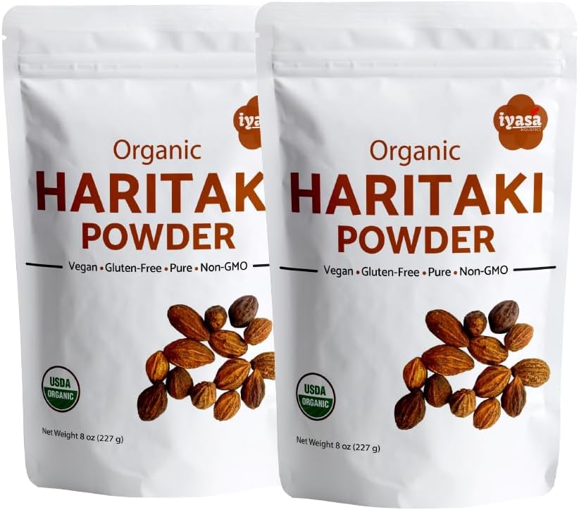 Organic Haritaki Fruit Powder Harde Harad Terminalia chebula Kadakapudi 16 Oz 453 GM 1 Pund fordøjelse Gas Relief sund tarm Funktion Ayurveda Superfood Resealable Pouch