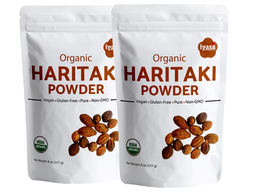 Organic Haritaki Fruit Powder Harde Harad Terminalia chebula Kadakapudi 16 Oz 453 GM 1 Pund fordøjelse Gas Relief sund tarm Funktion Ayurveda Superfood Resealable Pouch