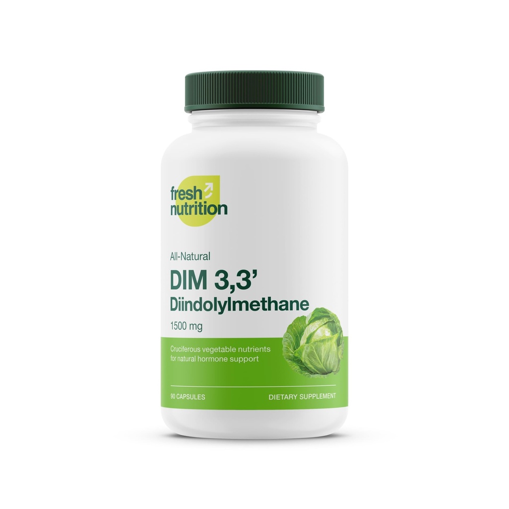 DIM supplement 500mg - Diindolylmethan til østrogen Metabolisme, Hormonal Health, Acne & Antioxidant Support - Vegan, Non GMO, Glutenfri - 90 Kapsler