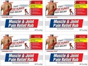 Muscle & Joint Pain Relief Rub, Fast Relief fra mindre arthritis, Backache, Muscle & Joint Pain Non- Greasy Cream, 2oz (4pk)