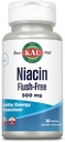 KAL Niacin 500mg Flush Free - Vitamin B3 tillæg - Metabolisme og energistøtte - Hud, nerve, fordøjelsessygdomme og cirkulære support - Vegan Vitamin, 60- Day Garanti, 60 Servering, 60 VegCaps