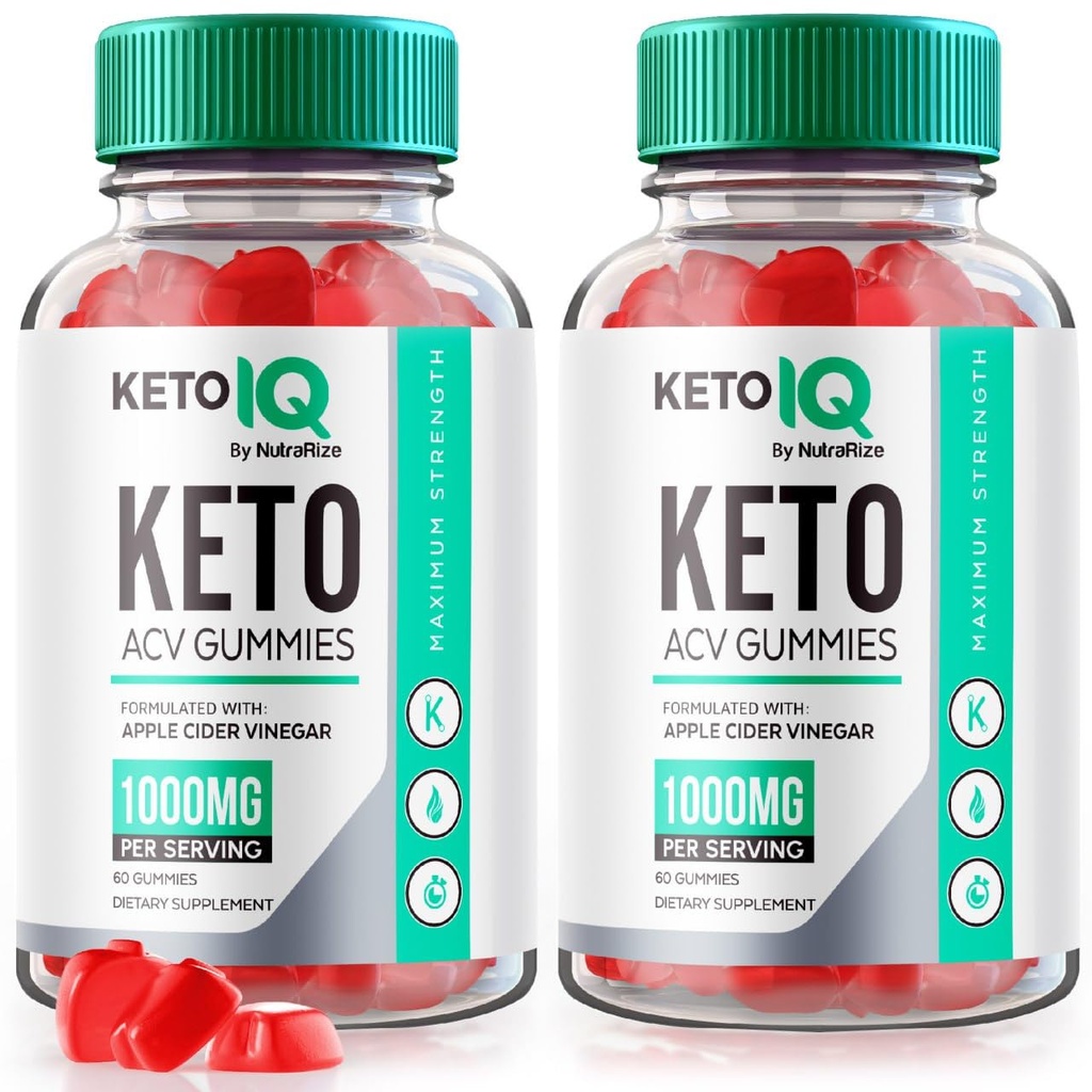 NutraRize (pakke af 2 Keto IQ Keto ACV Gummies, Formel for Advanced Weight Loss, Kosttilskud, Gomitas Anmeldelser (120 Gummies)