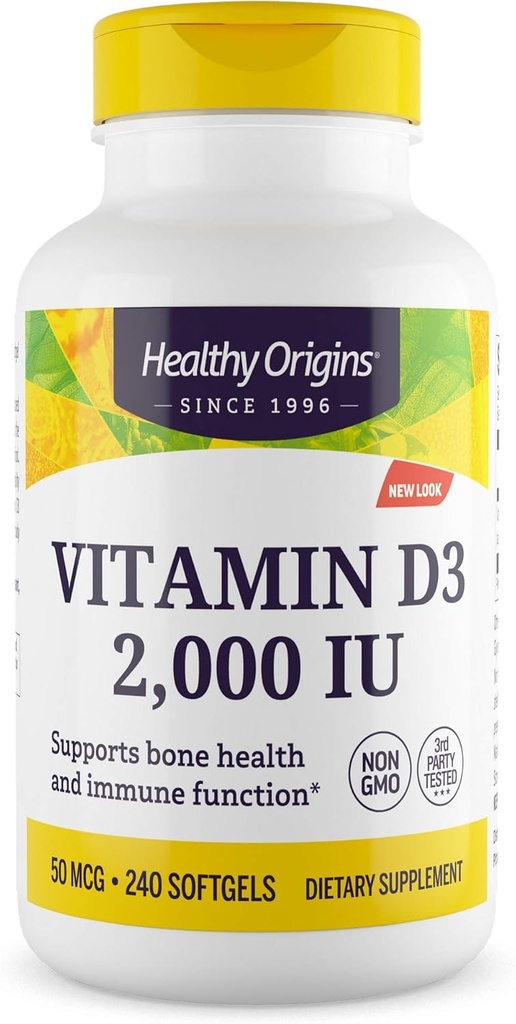 Sund oprindelse D3- vitamin, 2000 IE, 240 Tælling