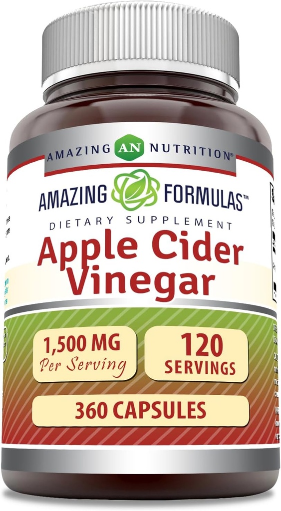 Amazing Formulas Apple Cider Vincate 1500 mg Per Serving Supplement