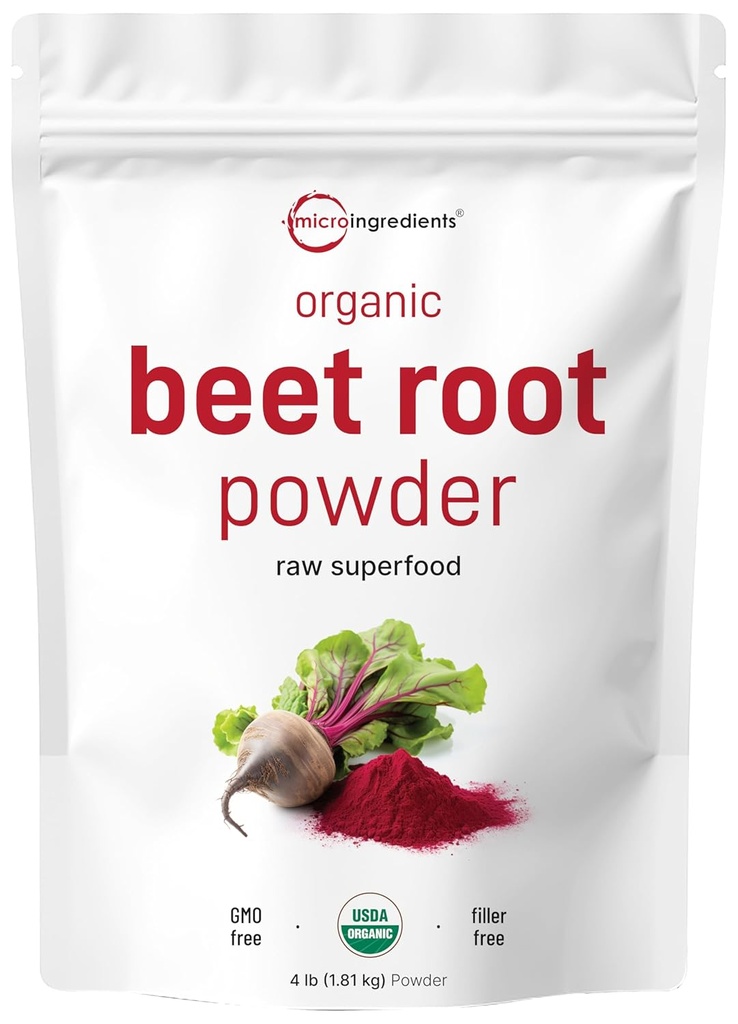 Organic Beet Root Powder, 4 Pounds ttesmå 124; Cold Pressed, Vand Opløseligt, Høj Koncentreret Raw Beet Supplementet 124; Superfood Drink Mix 124; Non- GMO, Vegansk Venlig, Plantebaseret