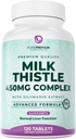 PurePremium Milk Thistle Supplement – Liver Cleanse Detox & Repair, 80% Silymarin Standardized Extract – High Potency 450mg Complex Supports Normal Liver Function – Non-GMO, Gluten-Free - 120 Supply