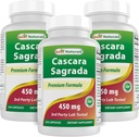 Bedste Naturals Cascara Sagrada 450 mg 250 kapsler (250 greve (pakning med 3))