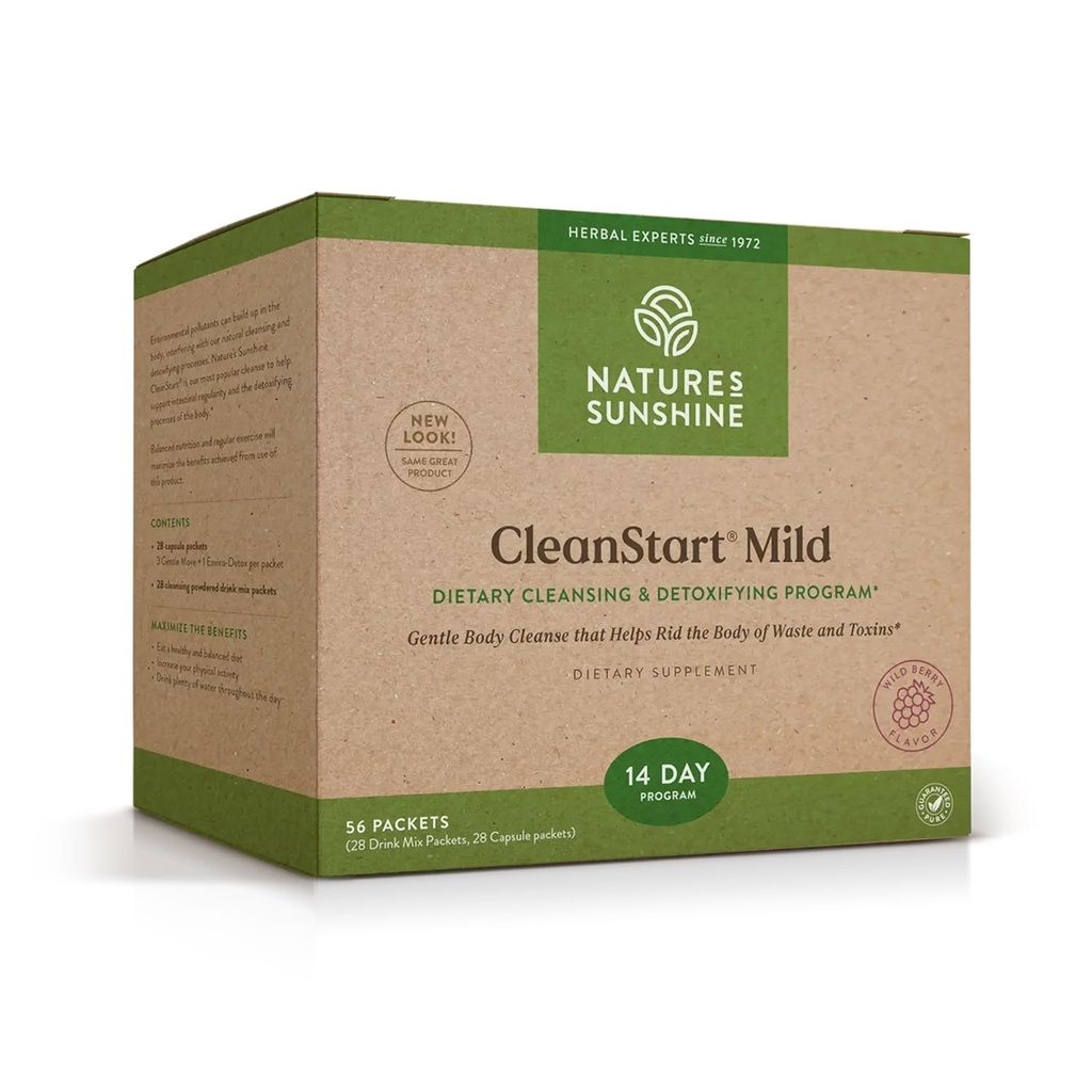 Nature 's Sunshine CleanStart Mild, 56 Pakker Budding124; Kraftfuld Herbal Detox, der understøtter Natural, Everyday Rensning af affald fra kroppen