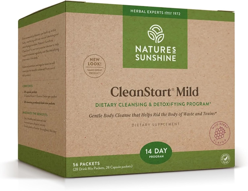 Nature's Sunshine CleanStart Mild, 56 Packets | Powerful Herbal Detox that Supports Natural, Everyday Cleansing of Waste from the Body