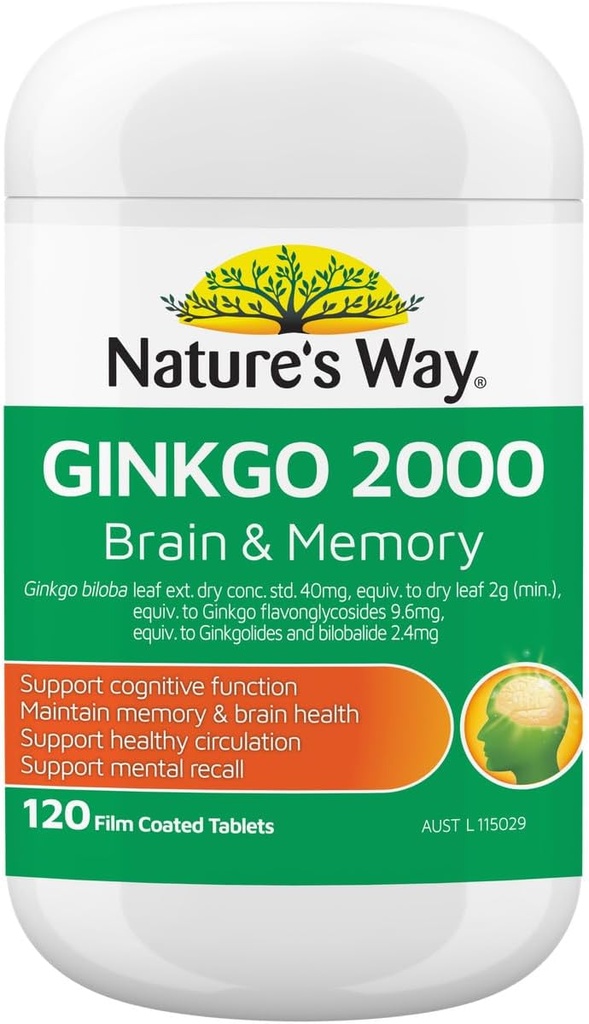 Naturens vej Ginkgo Biloba 2000MG 100 + 20 tabletter