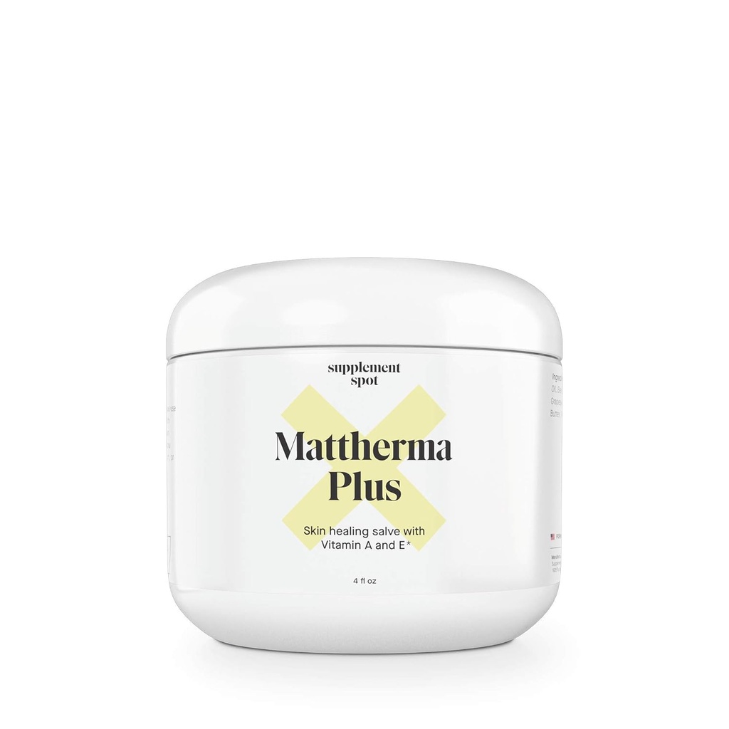 Mattherma Plus Skin Healing Salve (4 Fl Oz.) - Lindrende Salve til Cracked Skin w / Vitamin E & A - All- Formål Fugt barriere Salve til Nourish & Support Natural Healing Process of Body