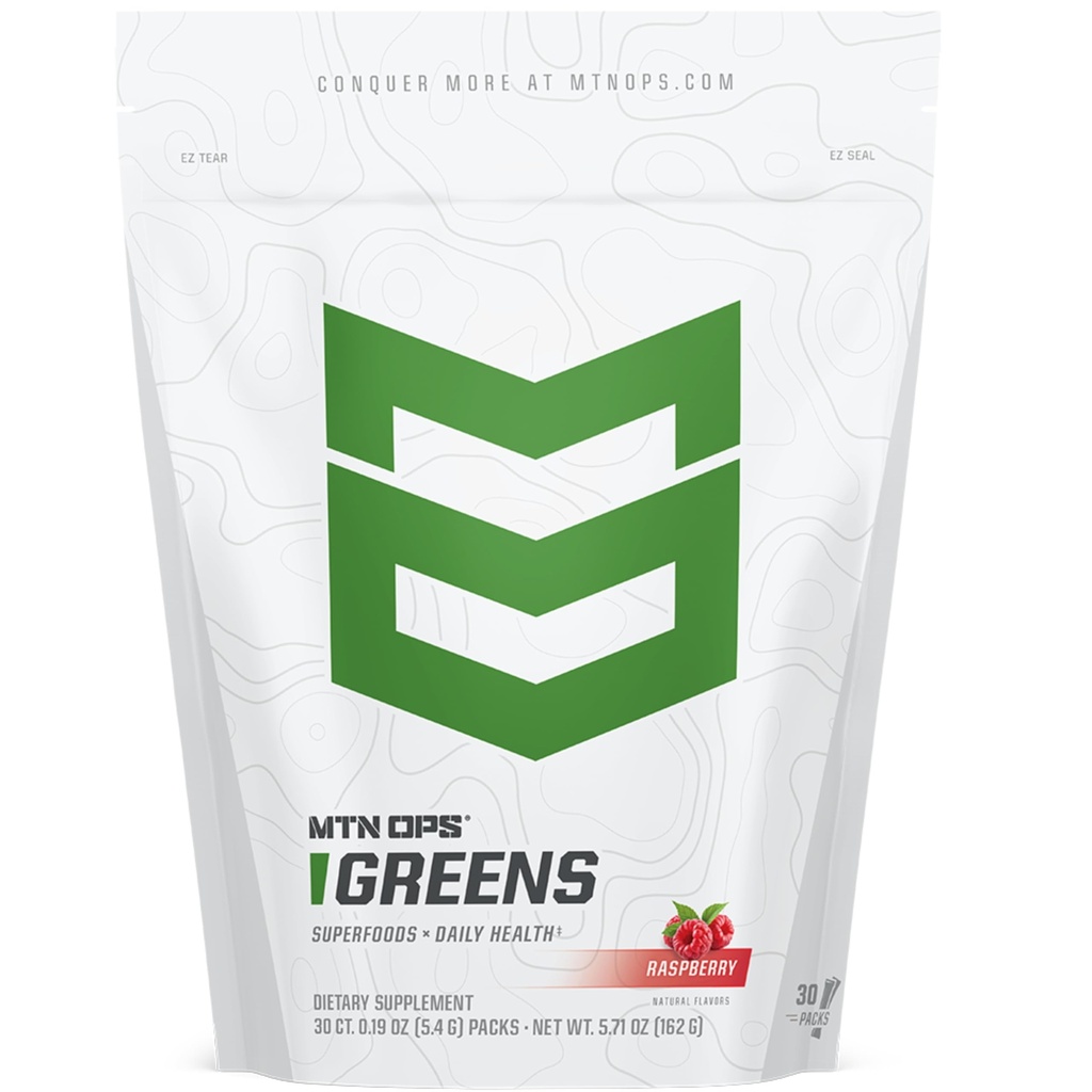 MTN OPS Super Greens Daglig immunforsvar sundhed og energi drikke pulver - fordøjelsesmæssig sundhed støtte Blend boostet med Chlorophyll-Rich Grønne • 124; 30 On- The- Go Packs • 124; Bare Tilføj vand