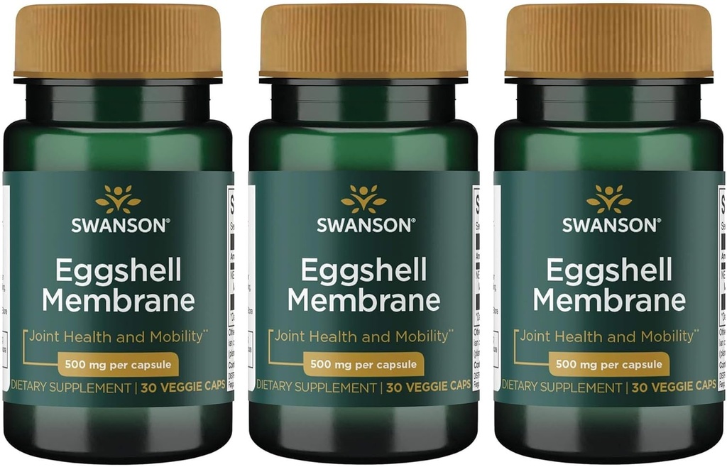 Swanson Eggshell Membrane 500 mg 30 Veg Caps (3 Pack)