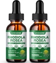 2 Pack 2000MG Rhodiola Rosea Tinktur - Organic Natural Rhodiola Rosea Extract Liquid Drops Supplement til Stress, Mood, Energy & Brain Support - Bedre Absorption, Sukker Free 4 Fl Oz