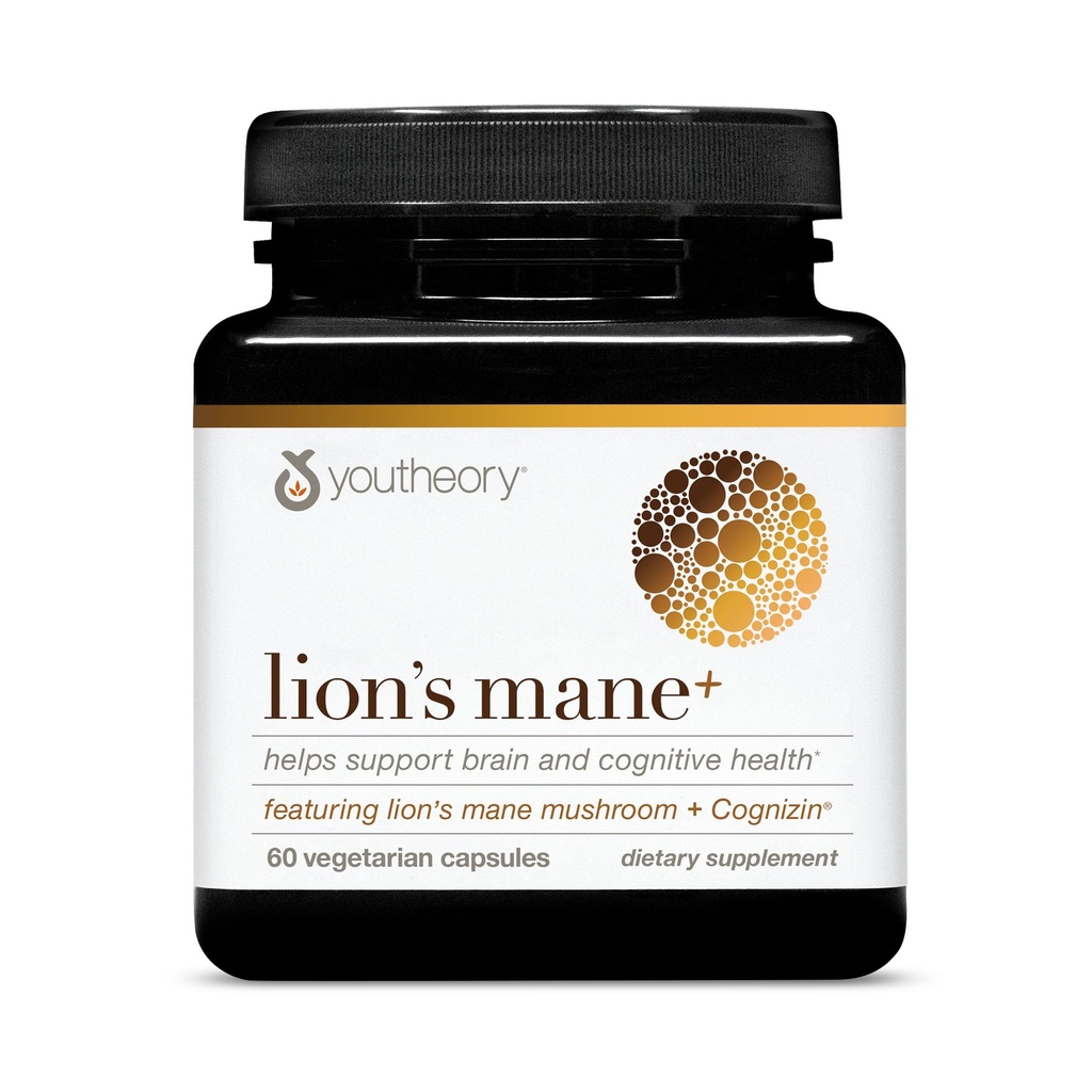 Youtory Lion 's Mane Plus - Mushroom supplement med Cognizin - Tilbud Focus & Brain Support * - 60 vegetariske kapsler