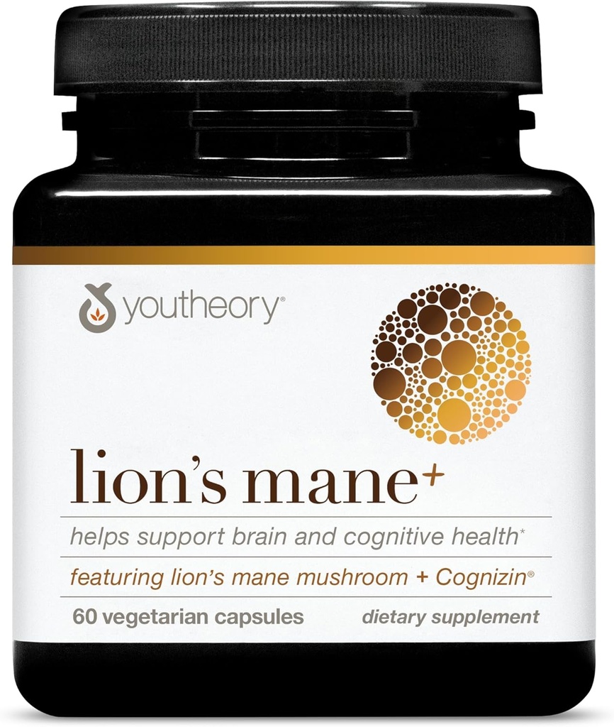 Youtory Lion 's Mane Plus - Mushroom supplement med Cognizin - Tilbud Focus & Brain Support * - 60 vegetariske kapsler