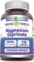 Amazing Formulas Magnesium Glycinate 500 Mg • 124; Veggie Kapsler Supplement • 124; Non- GMO • 124; Gluten- fri • 124; Lavet i USA (Unflavored, 120 Count)