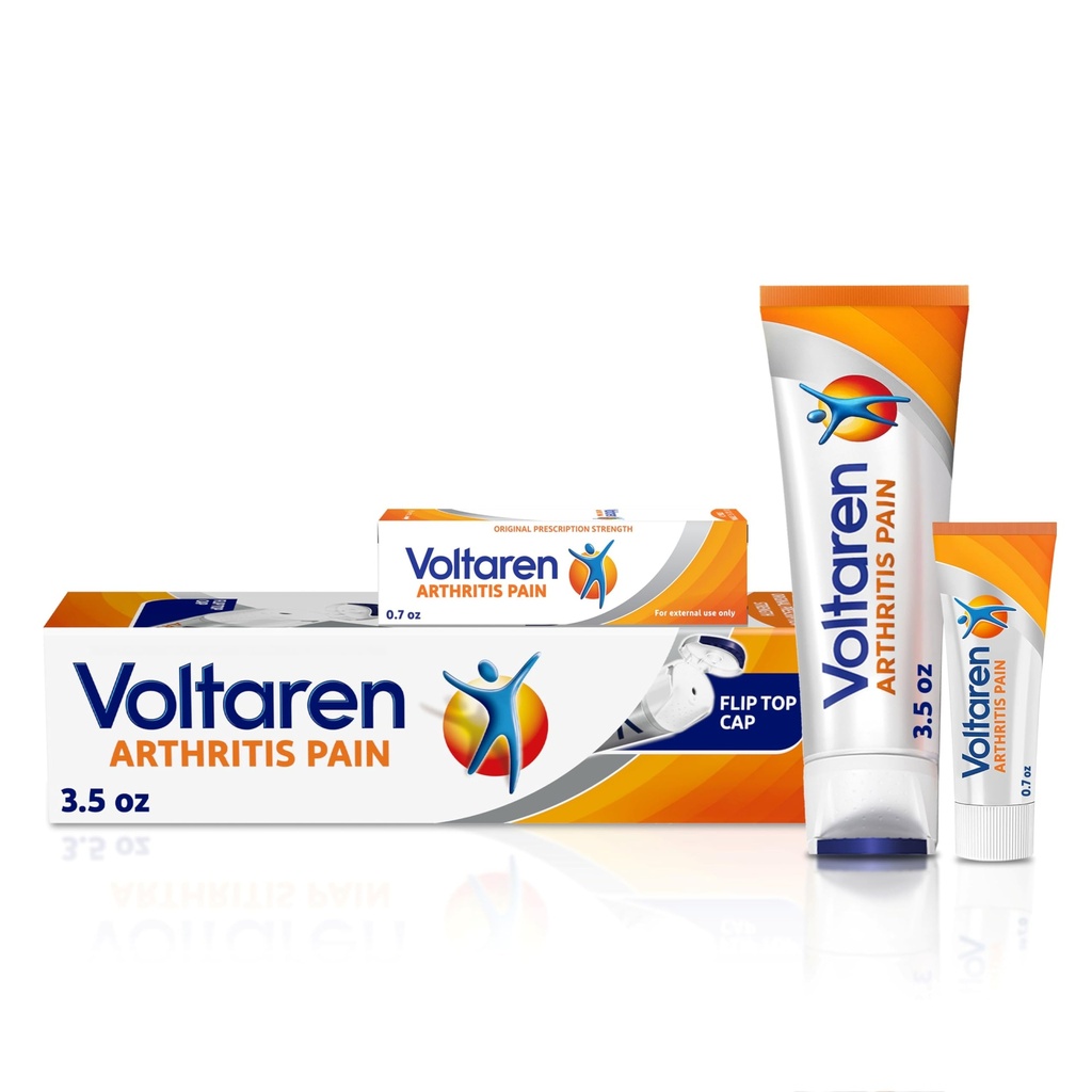 Voltaren Arthritis Pain Gel til kraftfuld topic Arthritis Pain Relief med Diclofenac - NEW Easy Open Cap - 100 g Tube og 20 g Travel Size Tube