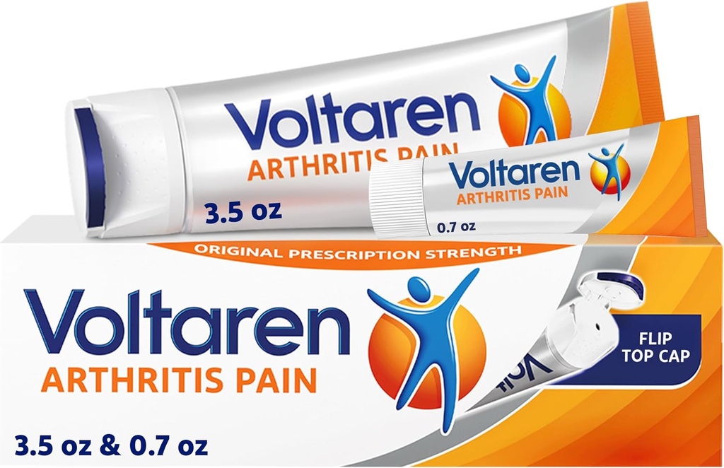Voltaren Arthritis Pain Gel til kraftfuld topic Arthritis Pain Relief med Diclofenac - NEW Easy Open Cap - 100 g Tube og 20 g Travel Size Tube