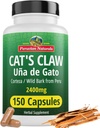 Peruvian Naturals Cat 's Claw Herbal Supplement 150 Kapsler - Uña de Gato 2400mg Vegan, 100% Natural Cats Claw Bark Grown i Peru, Non- GMO, Uncaria Tomentosa UNA de Gato