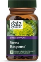 Gaia urter Stress Response Kosttilskud - Understøtter afspænding - med Rhodiola, Holy Basil, Ashwagandha & mere - 30 Vegansk flydende Phyto- kapsler (15 Servere)