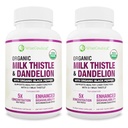 Maks Absorption USDA Organic Milk Thistle Potent 5: 1 Koncentreret ekstrakt (2000mg styrke) & Organic Mælkebøtte Root124; Silymarin Antioxidant Flavonoid Dex124; Leverstøtte Supplement (60 greve (pakke med 2))