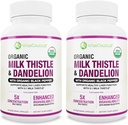 Maks Absorption USDA Organic Milk Thistle Potent 5: 1 Koncentreret ekstrakt (2000mg styrke) & Organic Mælkebøtte Root124; Silymarin Antioxidant Flavonoid Dex124; Leverstøtte Supplement (60 greve (pakke med 2))