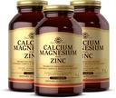Solgar Calcium Magnesium Plus Zink - 250 tabletter, pakke med 3 - fremmer sunde knogler, understøtter nerve & muskel funktion - non-GMO, Vegan, Gluten Free - 250 Total Servering