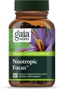 Gaia urter Nootrop Focus - hjerne & kognitiv support supplement til at hjælpe med at opretholde sund koncentration * - med safran, Lemon Balm & Spearmint - 40 flydende Phyto- kapsler (op til 20-dages forsyning)