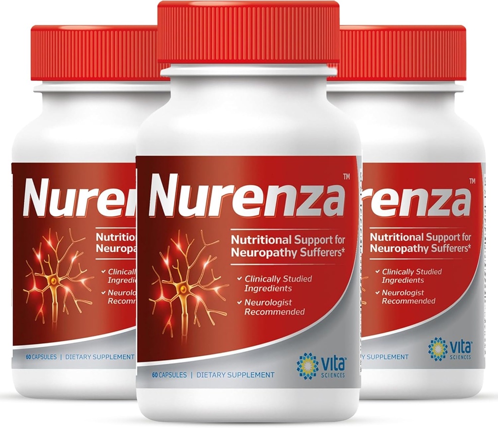 Vita Sciences Nurenza neuropati Relief supplement til nerve sundhed og hurtig reparation. Naturlig R- ALA Form 40x Styrke w / Vitaminer, Antioxidanter og Revitaliserende Fødder, Hænder, Ben og Toes.