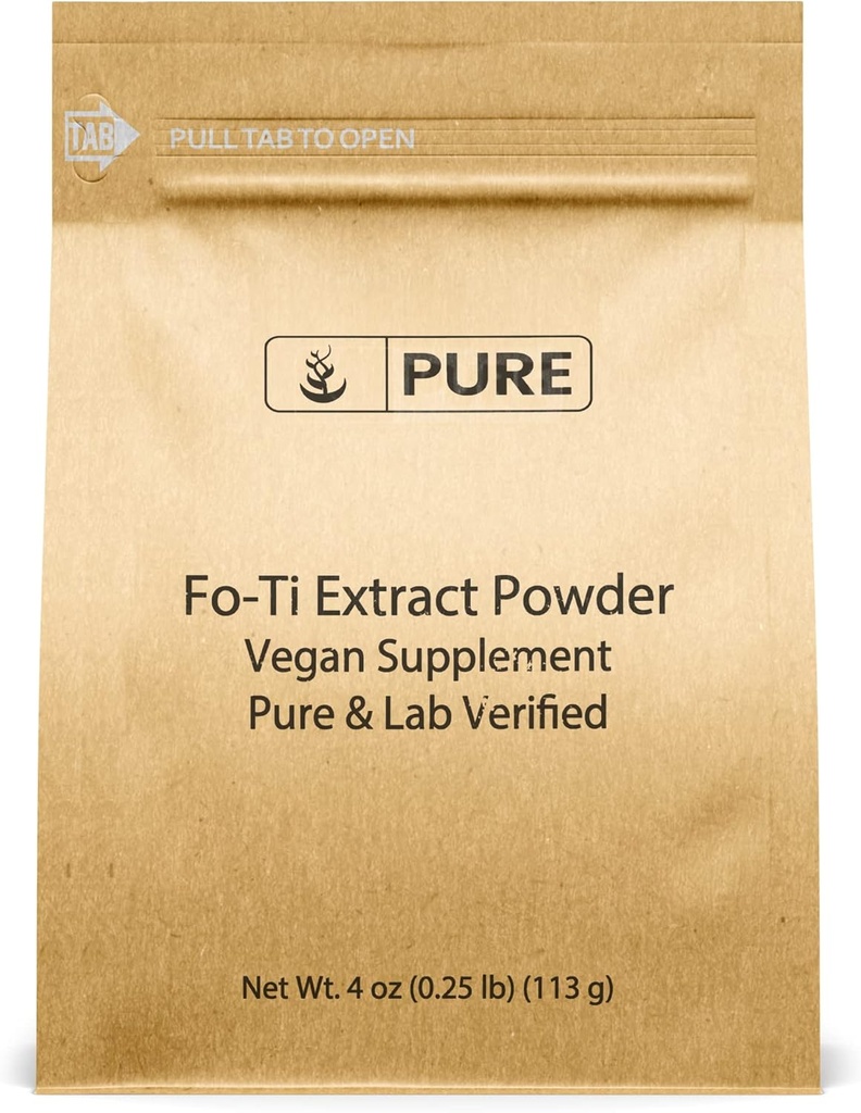 Pure Original Ingredienser Fo- Ti Extract Powder (4 oz) Kinesisk klatring økologisk venlig emballage, Natural & Fine Ground