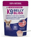 K9 Belly Bliss, All- Natural Gut Sundhed for Hunde, Vet Godkendt Prebiotic for Hunde til daglig fordøjelsesstøtte og hundeforstoppelse Relief, Let at bruge Topper til Tør og Våd Mad, 30 Scoops.