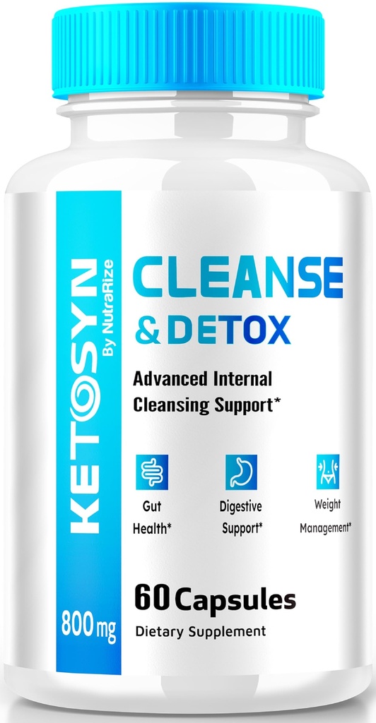 Ketosyn Cleanse & Detox kapsler, Ketosyn piller til avancerede vægttab, maksimal styrke Keto Blend Support Supplement, Keto Syd Intern Cleansing Pastillas Anmeldelser (60 kapsler)
