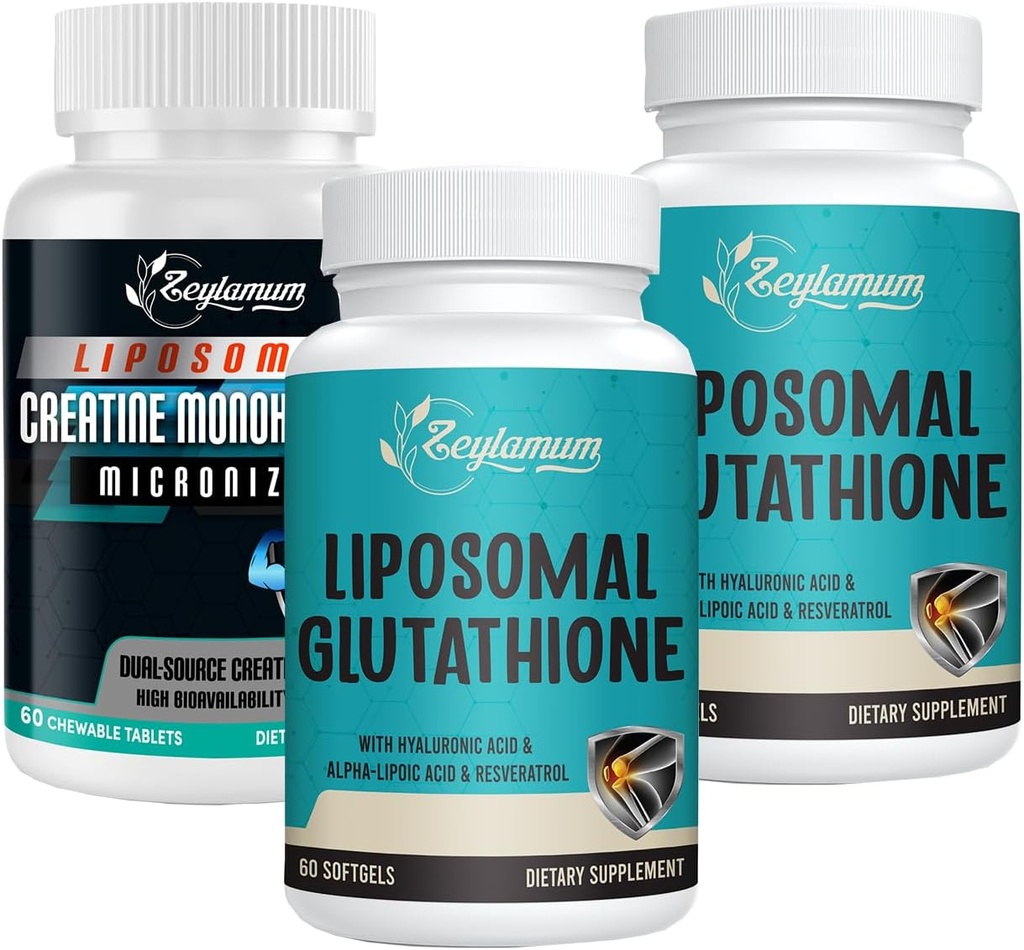 Liposomal Glutathione Softels - 120 Softgels + Creatin monohydrat Mikroniseret - 60 Counts