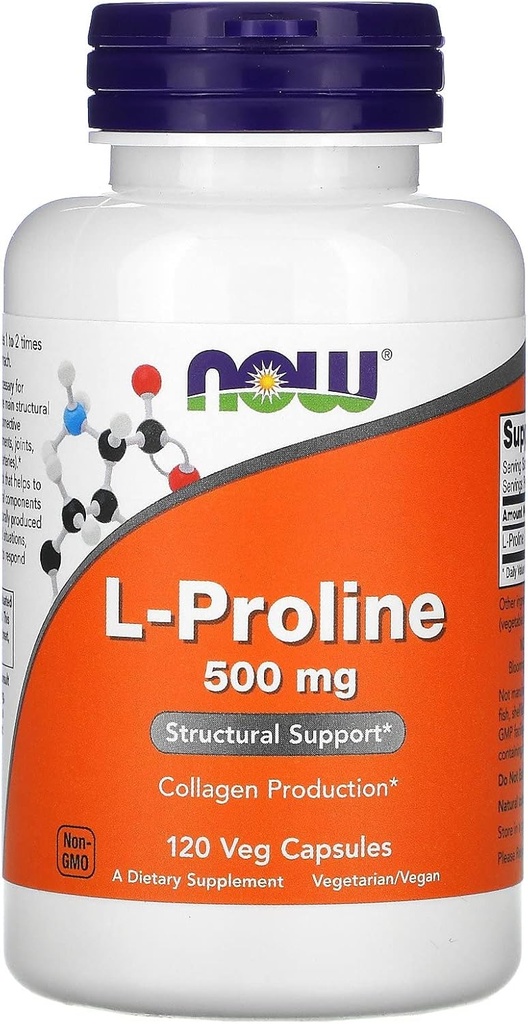 Proline, 500 mg, 120 Vcap by Now Foods (pakning med 4)