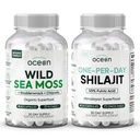 Organics Ocean Wild Sea Moss Capsules and One- per- Day Shilajit for mænd og kvinder - 100% Irish Sea Moss og Pure Shilajit Capsules - Thyroid Support til kvinder og mænd