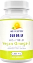 Vores Daily Vites Vegan Omega-3 tillæg - Marine Algal Kilde til DHA & EPA fedtsyrer - Plantbaserede Fish Oil Alternative - Carrageenan Free Softels for Eye Health & Optimal Wellness