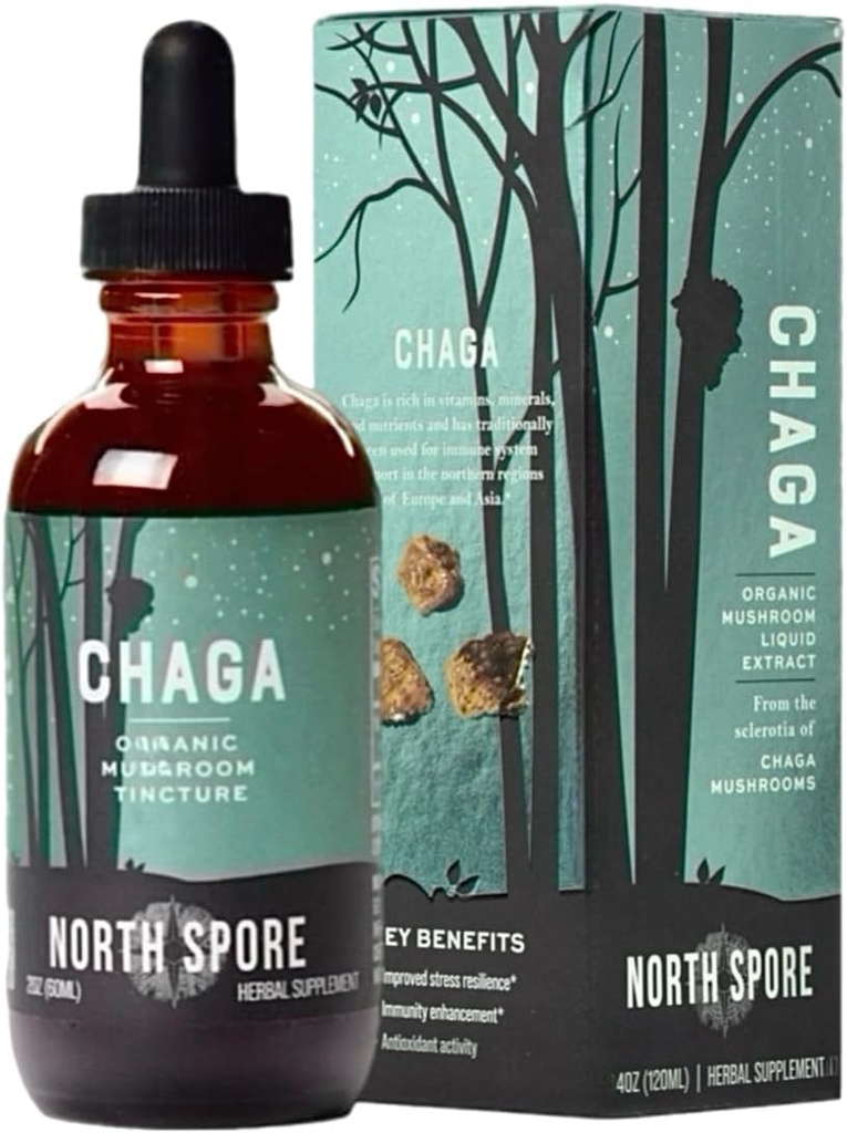 North Spore Organic Chaga Mushroom Tinktur (4 oz)